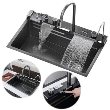 Imagem de Cuba Pia Gourmet Inox Completa Com Torneira Cascata Para Cozinha e Áre