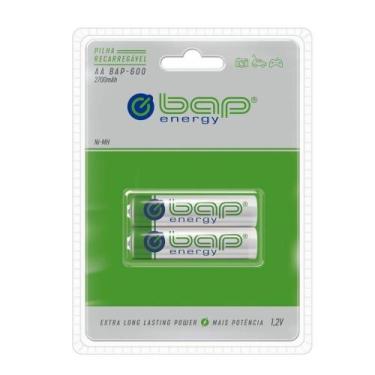 Imagem de Pilha AA recarregável bap-energy BAP-600 2700mAh 1.2V - cartela com 2 