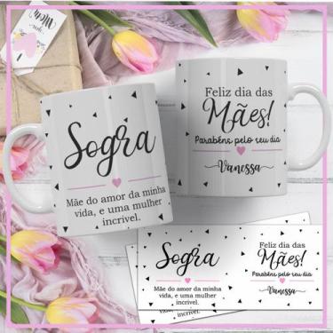 Imagem de Caneca Personalizada Feliz Dia das Mães Para Sogra Com Nome - Loja Din