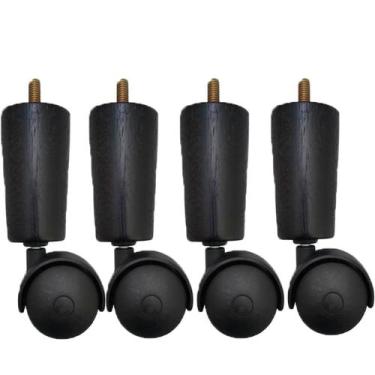 Imagem de Conjunto de 4 Pés Cama Box Solteiro Casal Pés para Móveis Rodizio Made