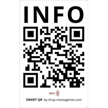 Imagem de MESSAGENES | Adesivo NFC e QR INFO | Código QR inteligente reutilizável e NFC | 1 unidade retangular | Vincule o decalque ao URL desejado | Obtenha mais tráfego e visitas na sua web | Modifique o link