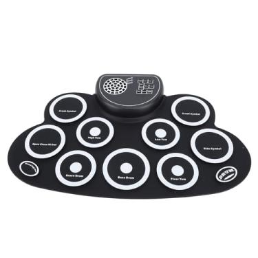 Imagem de Conjunto de Bateria Elétrica, Almofada de Bateria de Enrolar Com Alto-falante Embutido, Pedal, Tambor de Prática de Silicone para Crianças e Adultos, 10 Horas de Reprodução, Fone