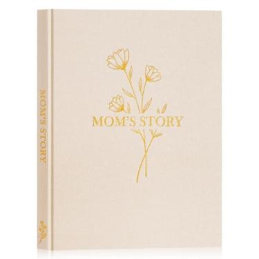 Imagem de Lanpn Diário de livro Mom Life Story com mais de 270 instruções, diário guiado de linho para história da mãe, livro de lembrança da mãe para preencher, presente de aniversário de dia das mães e Natal