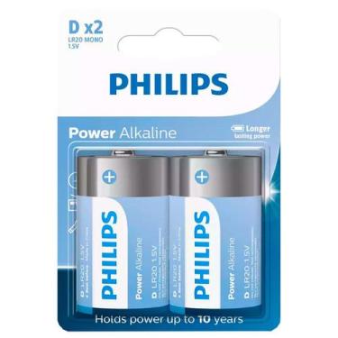 Imagem de 2 Pilhas Alcalinas D Philips