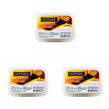 Imagem de Kit 3 Und Cera Quente Depimiel Natural Com Mel Depilação Suave 500g