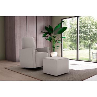 Imagem de Poltrona Amamentação Balanço C/Puff Annecy Suede Bege B251 - Matrix