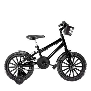 Imagem de Bicicleta Infantil Masculina Aro 16 Nylon Cor Preta