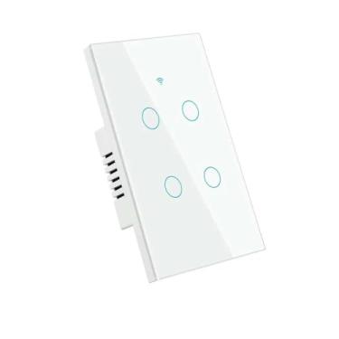 Imagem de Tuya Smart Switches US Neutral Wire/No Neutral Wire Required 1/2/3/4 Gang Light WiFi Touch Switch Voice Control-121JL-WHITE-04