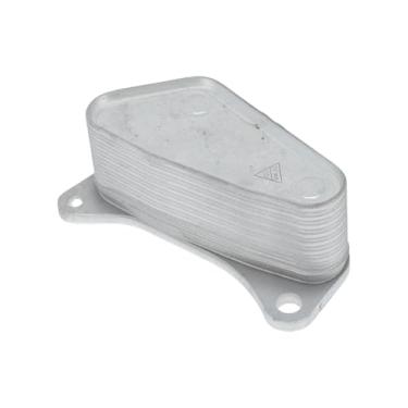 Imagem de VekAuto Resfriador de óleo do motor para Buick Encore 2016-2019/2021 L4 1.4L Refrigerador de óleo de transmissão com parafuso nº 12678774/918628 Liga de alumínio prateado