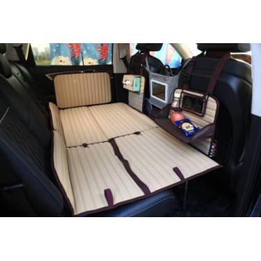 Imagem de Heart Horse Colchão de carro não inflável – Colchão de banco traseiro de caminhão SUV dobrável para viagens, acampamento e capa de assento de carro de cachorro grande (com suporte ajustável), bege e