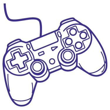 Imagem de Adesivo GAMER Controle Joystick Ideal para notebook capacete moto carro portas vidros paredes ambientes vários tamanhos (AZUL MARINHO, 40,4x40cm)
