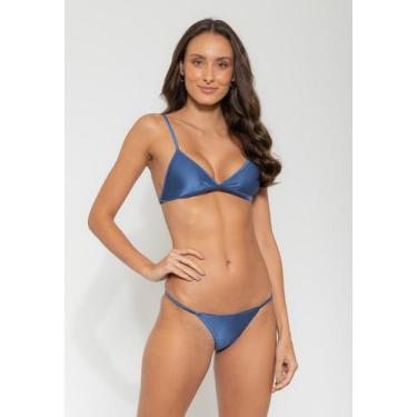 Imagem de Biquíni Feminino Aviador Canelado Com Bojo Calcinha de Tira Lateral - 