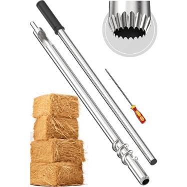 Imagem de SturdyShape Amostra de fardos de sonda de feno para broca de 68 cm novo design espiral com ponta serrilhada vem com cavilha e lixa de metal para afiação - aço inoxidável durável