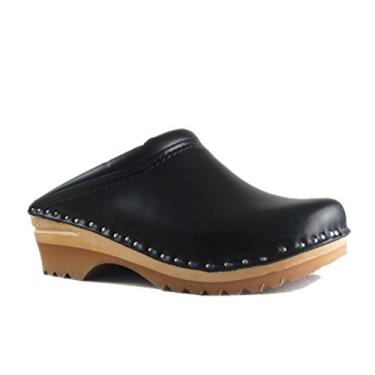 Imagem de Troentorp Tamancos Rembrandt Bastad Slip On Fechado Antiderrapante Feminino Couro Madeira Enfermagem Chef Trabalho Tamanco Sueco, Preto, 42 EU