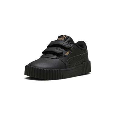 Imagem de PUMA Tênis infantil unissex Carina Hook and Loop, Preto e dourado Ah25, 22