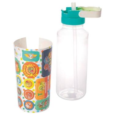 Imagem de Garrafa infantil Fun com adesivos Jurassic Baby 600ml Plasutil ref. 17725