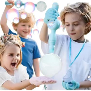 Imagem de Brinquedo Bolha Fumaça Varinha Máquina De Fazer Bolhas - generico, Azu