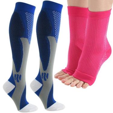 Imagem de Kit 2 pares meias compressão alívia dor pés fascite plantar - SWG, 35-