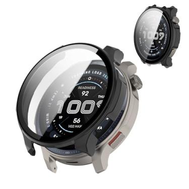 Imagem de Capa para Amazfit Balance 2, capa protetora de policarbonato rígido com protetor de tela de vidro temperado 9H, capa à prova de choque resistente a arranhões para relógio inteligente Amazfit Balance 2