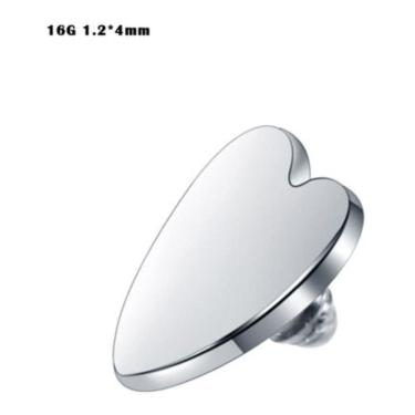 Imagem de Piercing Microdermal Prata Coração 4Mm Topo Titânio