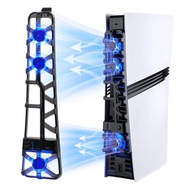 Imagem de Mcbazel Cooling Fan for PS5 Pro Only, Adjustable 3 Speed Auto Fan with LED Light, Memory Function, USB 3.0 Port, Quiet and Efficient Cooler System Compatible with PlayStation 5 Pro Console