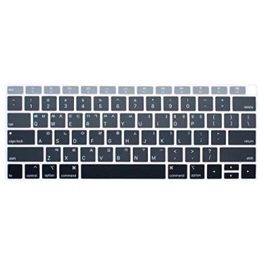 Imagem de Capa de teclado de silicone HRH Korean Language para MacBook Air 13 polegadas versão 2018 A1932 com tela de retina e Touch ID, layout dos EUA, Ombre gray