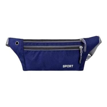 Imagem de Pochete para corrida, Viagem Esportiva Antifurto - Doleira para Viagem, Porta Dólar, Pochete Esportiva, Feminina, Masculina, para Academia, Corrida e Porta Passaporte Família (Azul Escuro)