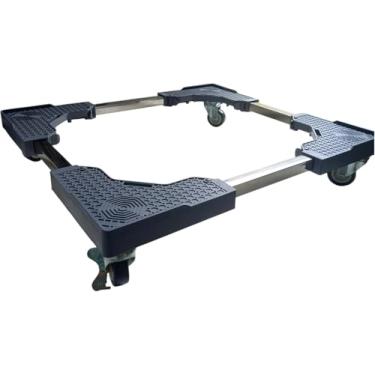 Imagem de Suporte Móvel Ajustável Com Rodas, Para Geladeira, Máquina De Lavar/Secar, Fogão. Capacidade 200kg, Mobilidade de 360º, Base Antiderrapante, Rodas Com Trava de Segurança