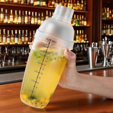 Imagem de Coqueteleira de plástico, batedeira manual com coqueteleira com balança para bar e festa de bar em casa (700 cc)