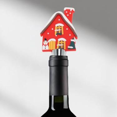 Imagem de Generic 1 peça de rolha de garrafa pequena marrom rolha de barco liga de alumínio TPE PVC vermelho laranja tom prata 13,5 x 5,1 x 2,1 cm