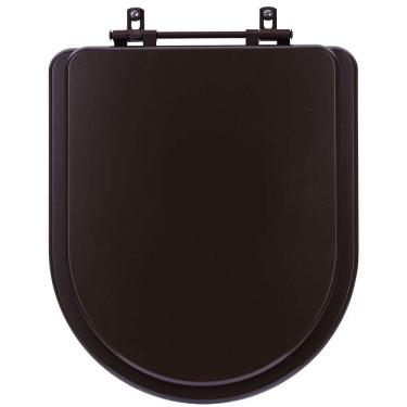 Imagem de Assento Sanitário Poliester Carrara Marrom Fosco Ferragem Marrom Para Vaso Deca