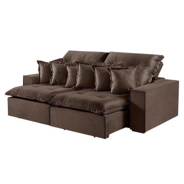 Imagem de Sofá 5 Lugares Retrátil E Reclinável M-144 Veludo Martins Marrom