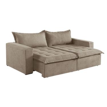 Imagem de Sofá Cama 3 Lugares Retrátil Reclinável M-184 Veludo Martins Bege