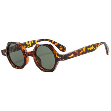 Imagem de Óculos de Sol Rivet Femininos Coloridos Redondos com Proteção UV400 e Estampa de Leopardo Verde Escuro para Esportes ao Ar Livre, Corrida e Ciclismo.