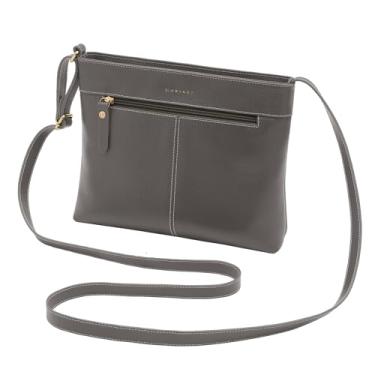 Imagem de Bolsa Feminina Transversal de Couro Bovino Legítimo Mariart Cipó (Cinza)