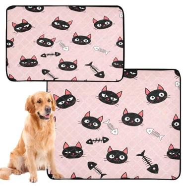 Imagem de CEBUGI Almofadas de xixi laváveis para cães, pacote com 2, almofadas impermeáveis para filhotes de cachorro, antiderrapante, à prova de vazamento, para cama de cercadinho, esqueletos de peixe e gato
