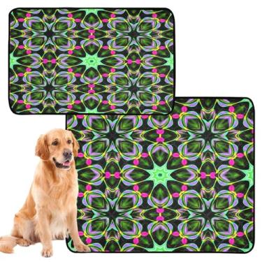 Imagem de CEBUGI Almofadas de xixi laváveis para cães, pacote com 3, almofadas impermeáveis para filhotes de cachorro, antiderrapante, à prova de vazamento, para cama de cercadinho, padrão mandala