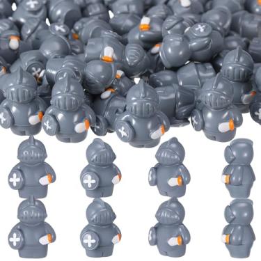 Imagem de Geelin 50 peças mini figuras de cavaleiro a granel pequenas estatuetas de ação de resina castelo medieval soldado estátuas minúsculas para lembrancinhas de festa, saco de presente, adereços de