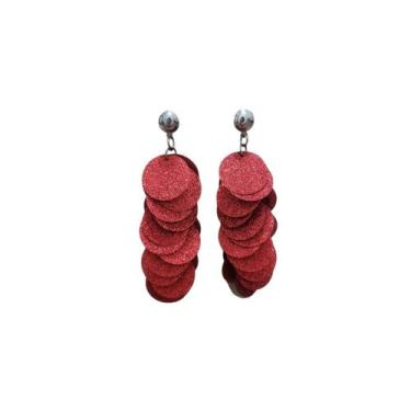 Imagem de Brinco Feminino Cascata De Paetês Coloridos Carnaval - Lika Bijuterias