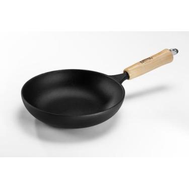 Imagem de Frigideira wok ferro 28x6,5cm 3L cabo madeira  Panela Mineira