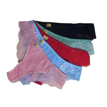 Imagem de Kit com 5 Calcinhas tanga Ribana de renda nas costas - Mavique, M, Var
