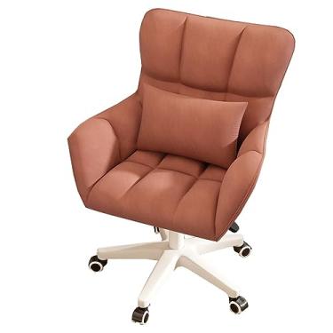 Imagem de Cadeira de veludo para escritório em casa, cadeiras de mesa com encosto médio com almofada lombar, cadeiras de tarefas ajustáveis com braços, cadeira giratória giratória para computador, jogos para