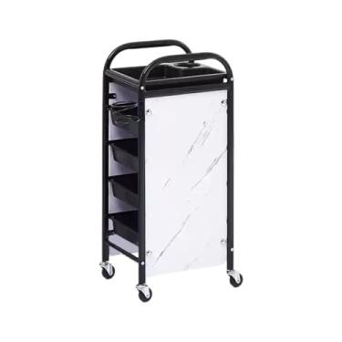 Imagem de Carrinho de salão com rodas – Carrinho de armazenamento de barbearia com 5 gavetas, carrinho de cabeleireiro fácil de mover para spa e tatuagem, grande capacidade com 4 rodízios universais (cor 2)