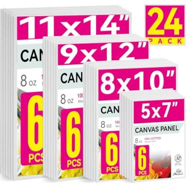 Imagem de Painel de Tela de Pintura Phoenix, 12 Pacotes de Super Valor para Tinta a Óleo e Acrílico, 5"x 7", 8"x 10", 9"x 12", 11"x 14" (24Pack), 1