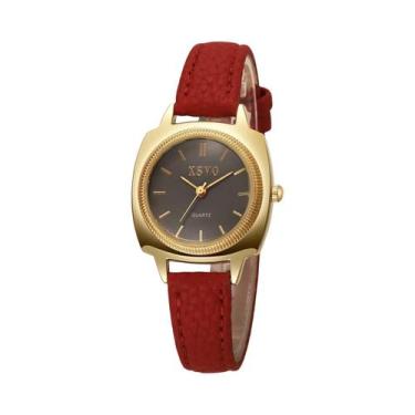 Imagem de Relógio Feminino Elegante Com Pulseira De Couro, Mostrador Redondo, Mo