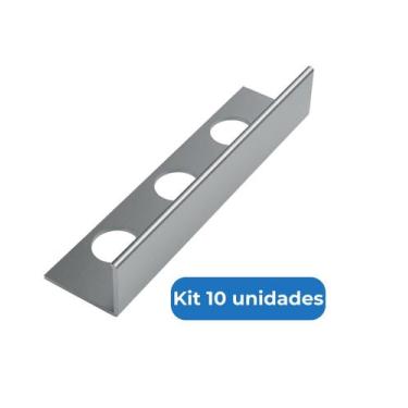 Imagem de Filete Metálico Soleira Perfil L Em Aço Inox 1 M Kit 10 Unidades - ACM