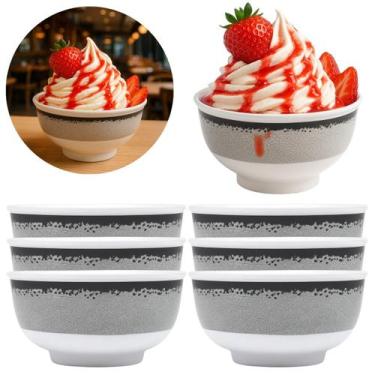 Imagem de Kit 6 Tigelas Bowl 400ml Pote de Melamina Oriental - Megagift