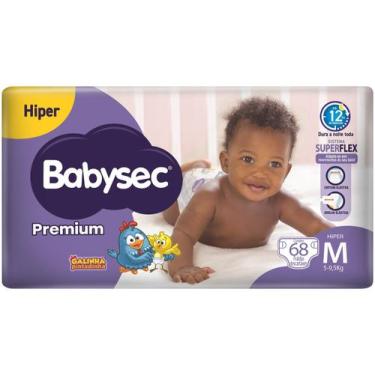 Imagem de Fralda Babysec Premium Hiper M 68 Unidades, M, 68