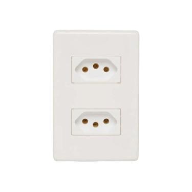 Imagem de Conjunto Stella Steck 2 Tomadas 2P+T Horizontal 20A 250V Branco