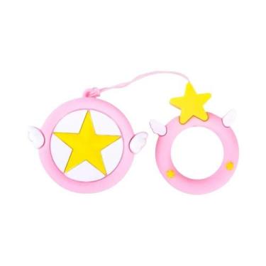 Imagem de Pen Drive USB De 64GB Com Estrelas Rosas E Chaveiro De Coração Fofo Pa